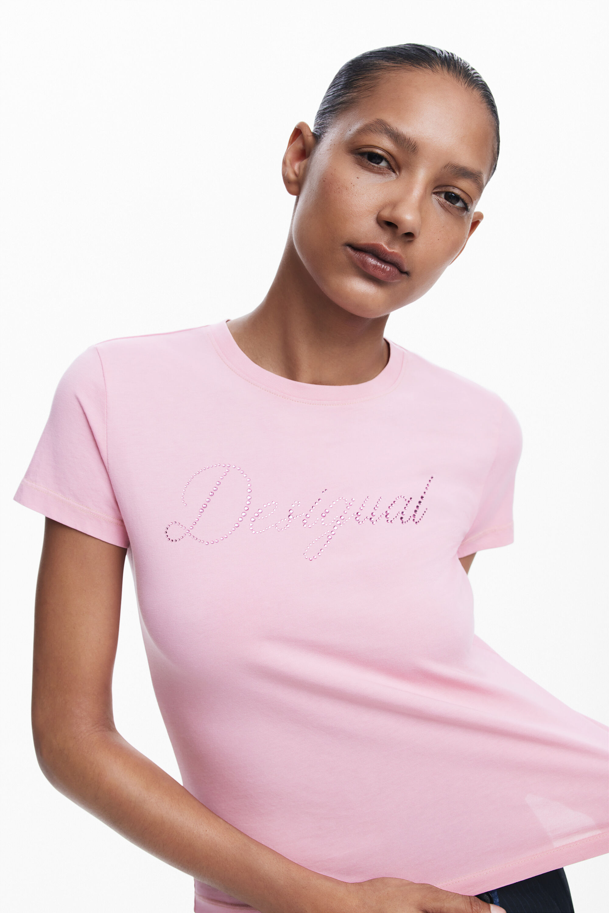 Camiseta slim strass
