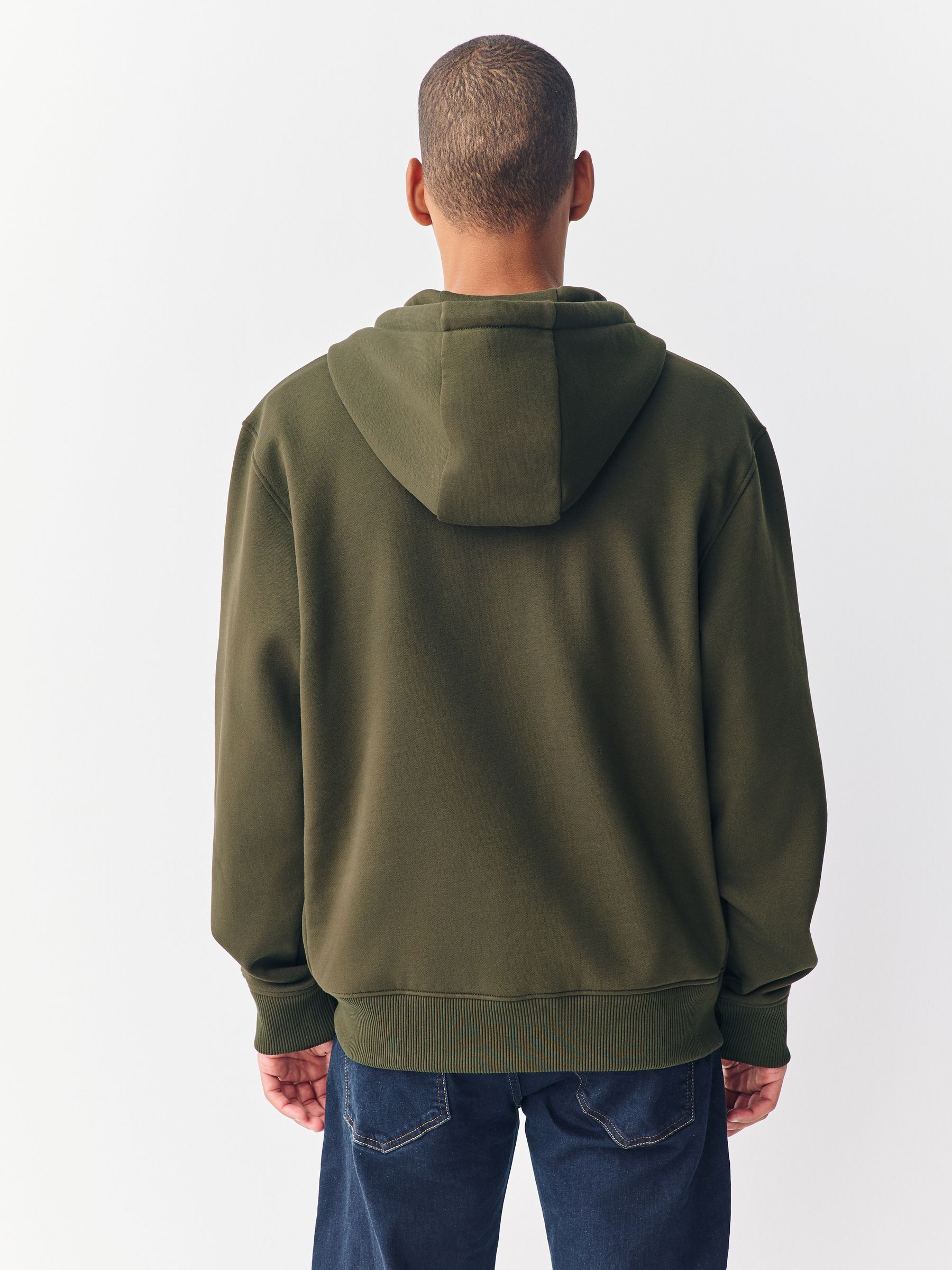 Kakigroen - Cotton Rich Heavyweight Jersey Full Zip Hoodie