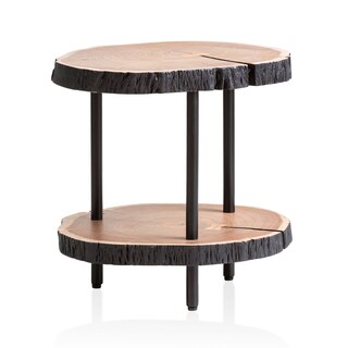 Beistelltisch 45x50x45 cm Akazie Vollholz Naturfarben/schwarz
