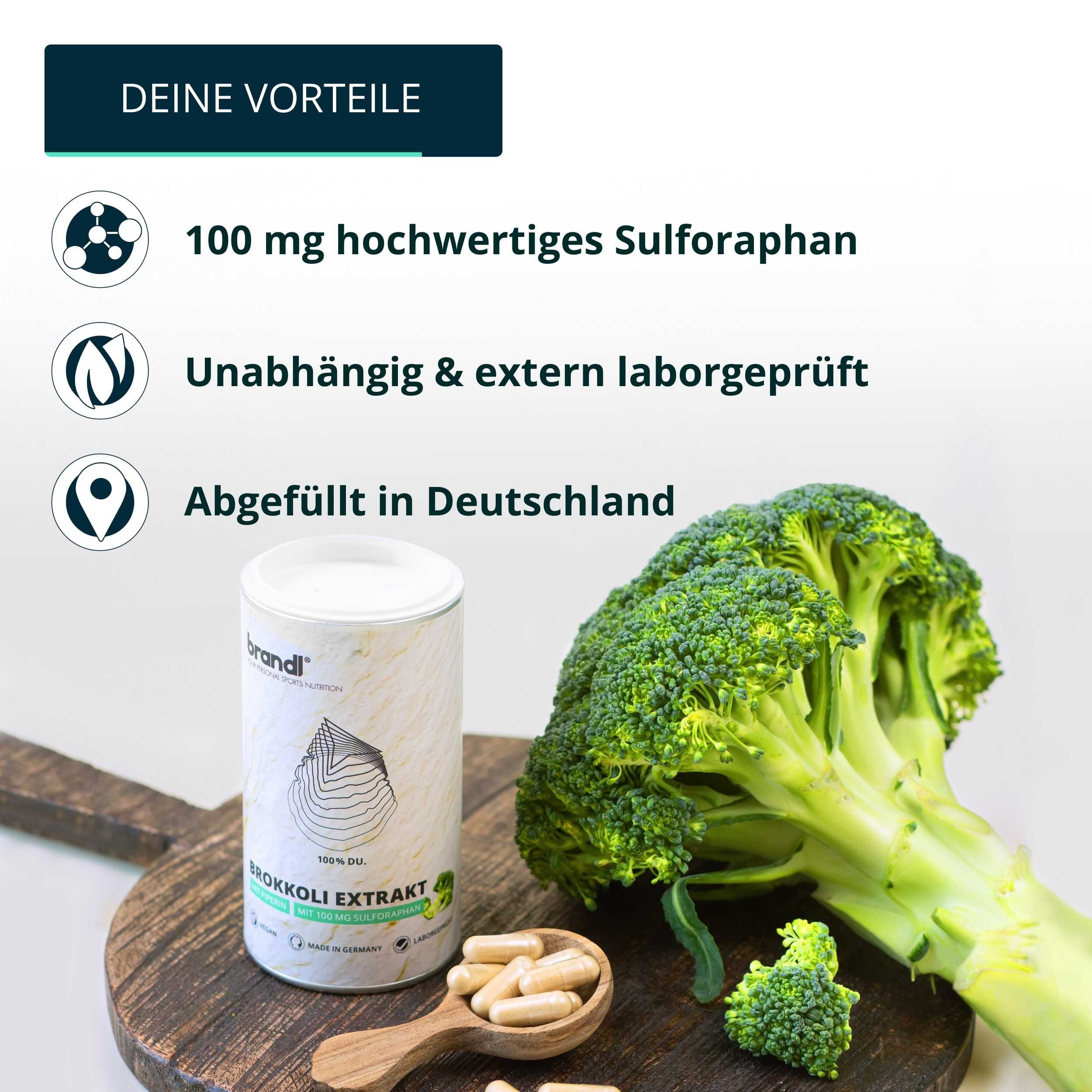 brandl® Sulforaphan aus Brokkolisprossen Extrakt mit Piperin