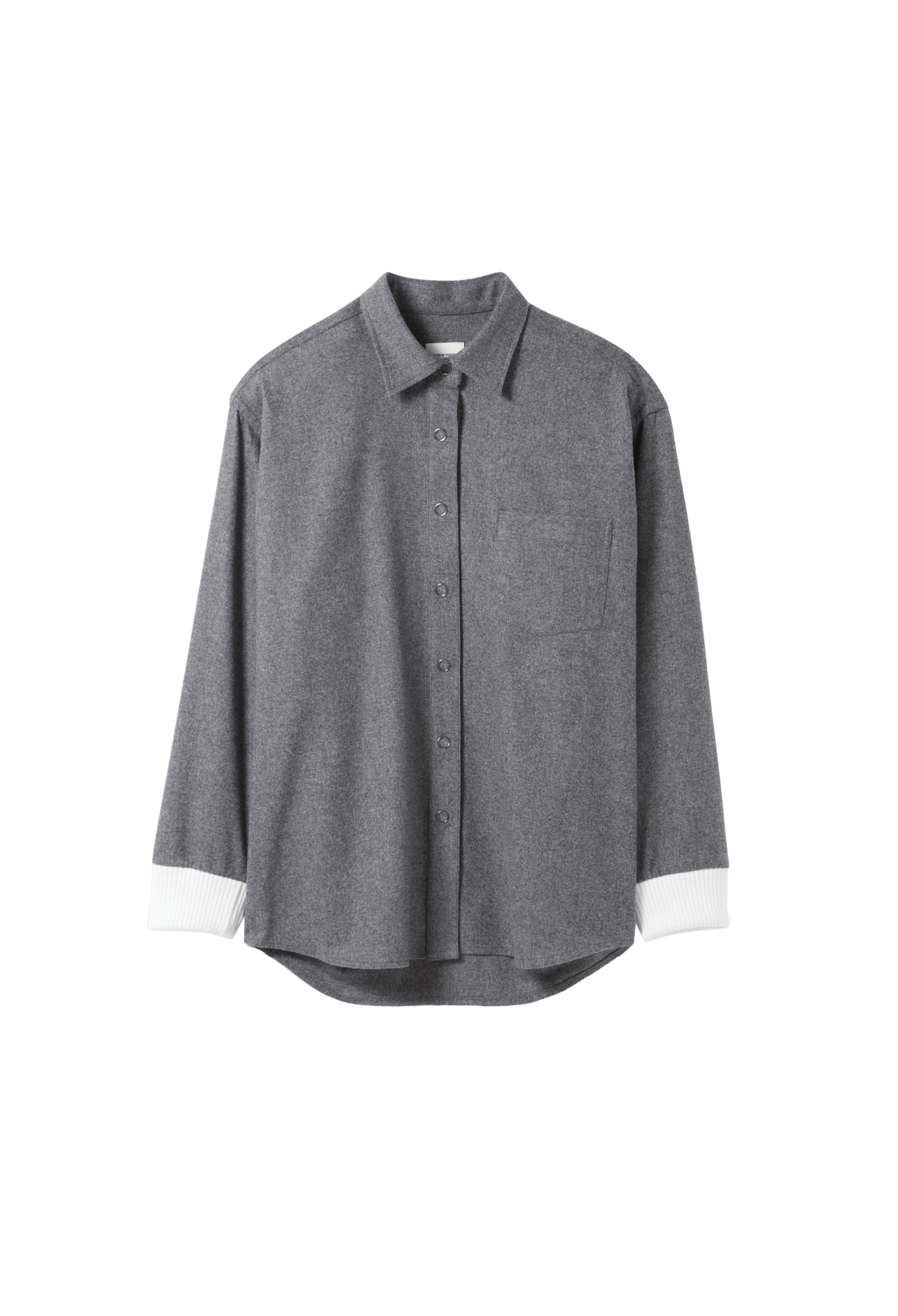 Surchemise oversize en laine mélangée | Gris
