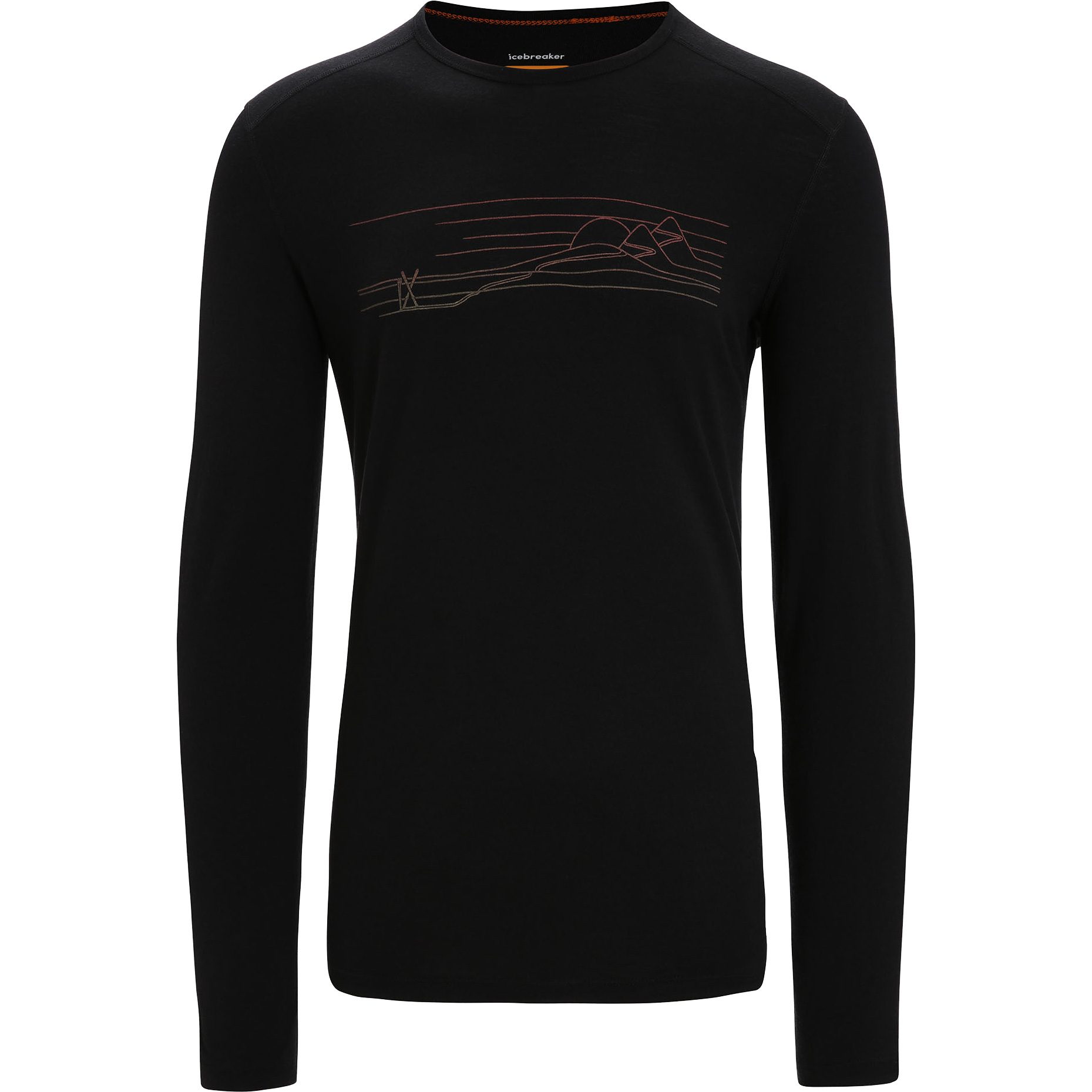 Icebreaker 200 Oasis Crewe Ski Stripes Longsleeve Herren schwarz