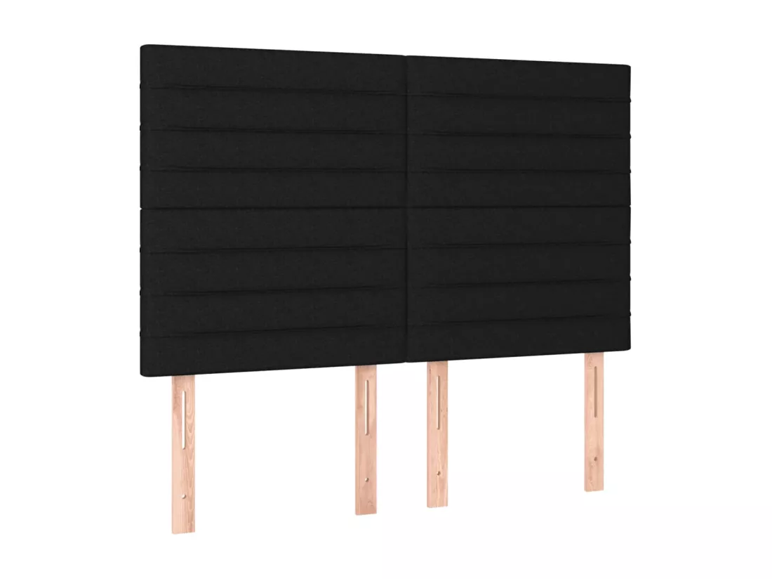 Sommier tapissier avec matelas et LED Noir 140x190 cm Tissu