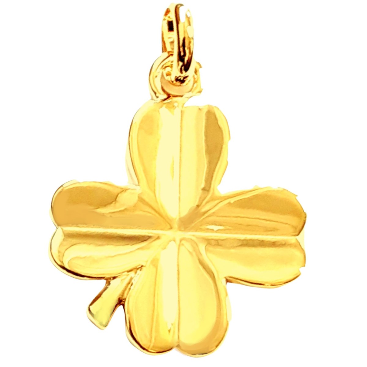 Pendentif Trèfle à 4 feuilles porte bonheur en plaqué or + chaîne