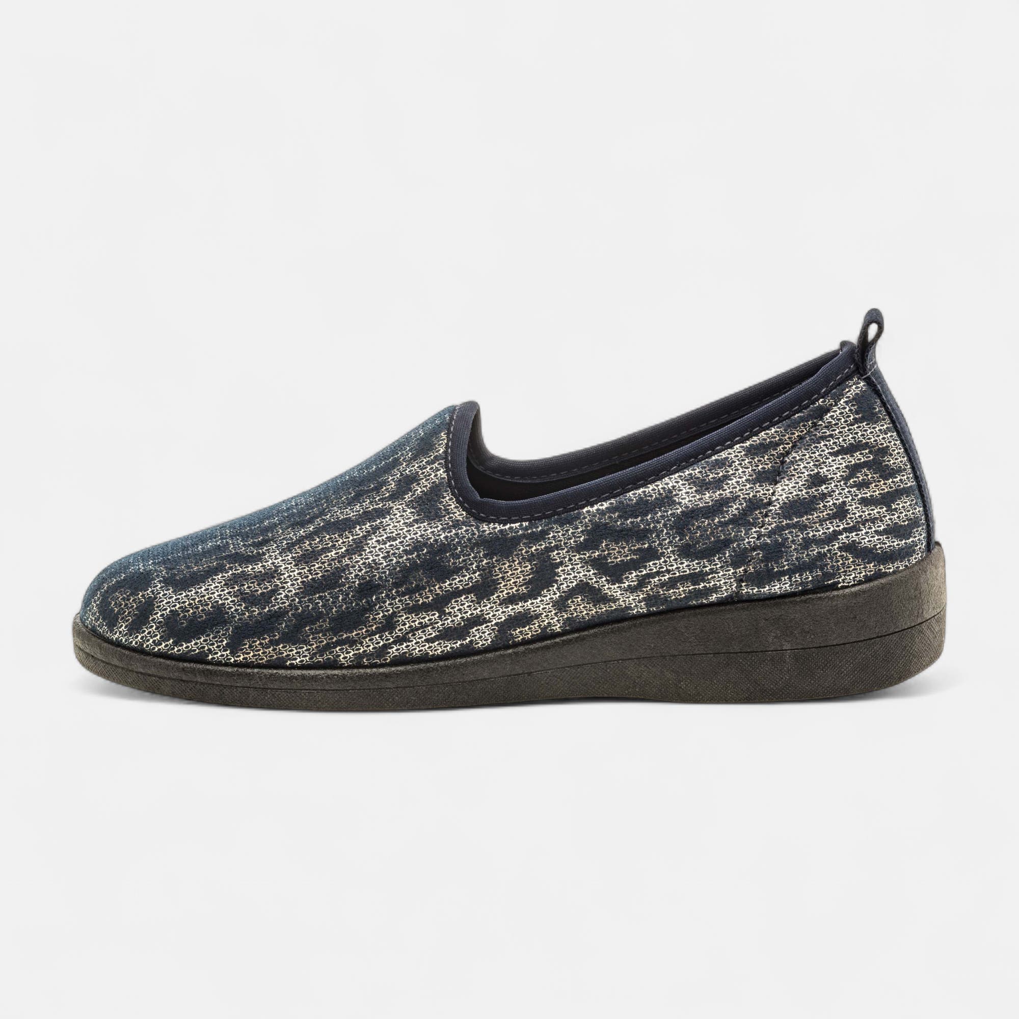 Pantoufles pieds sensibles Femme bleu marine
