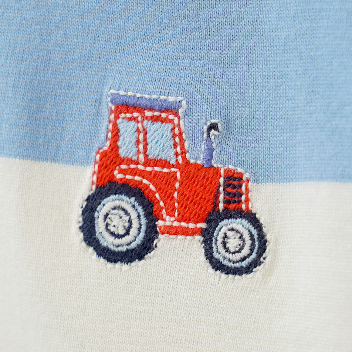 Topomini Baby T-Shirt mit Streifen dunkelblau / grün / creme