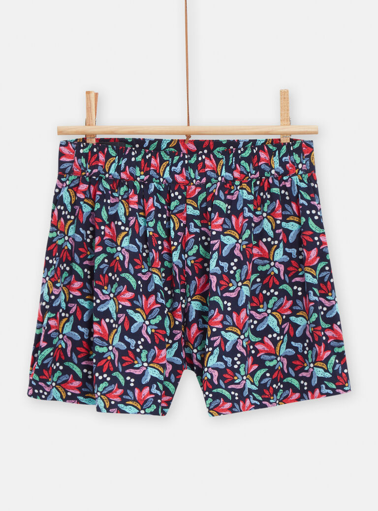 Short fluide imprimé abstrait coloré pour fille