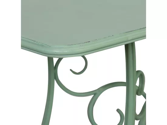 Console en métal vieilli vert 100x52x76