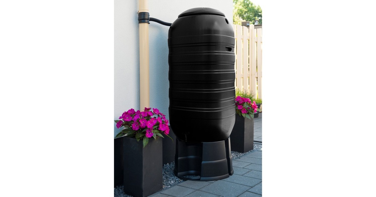NatureKunststof Slimline regenton  (Zwart, 250 liter)