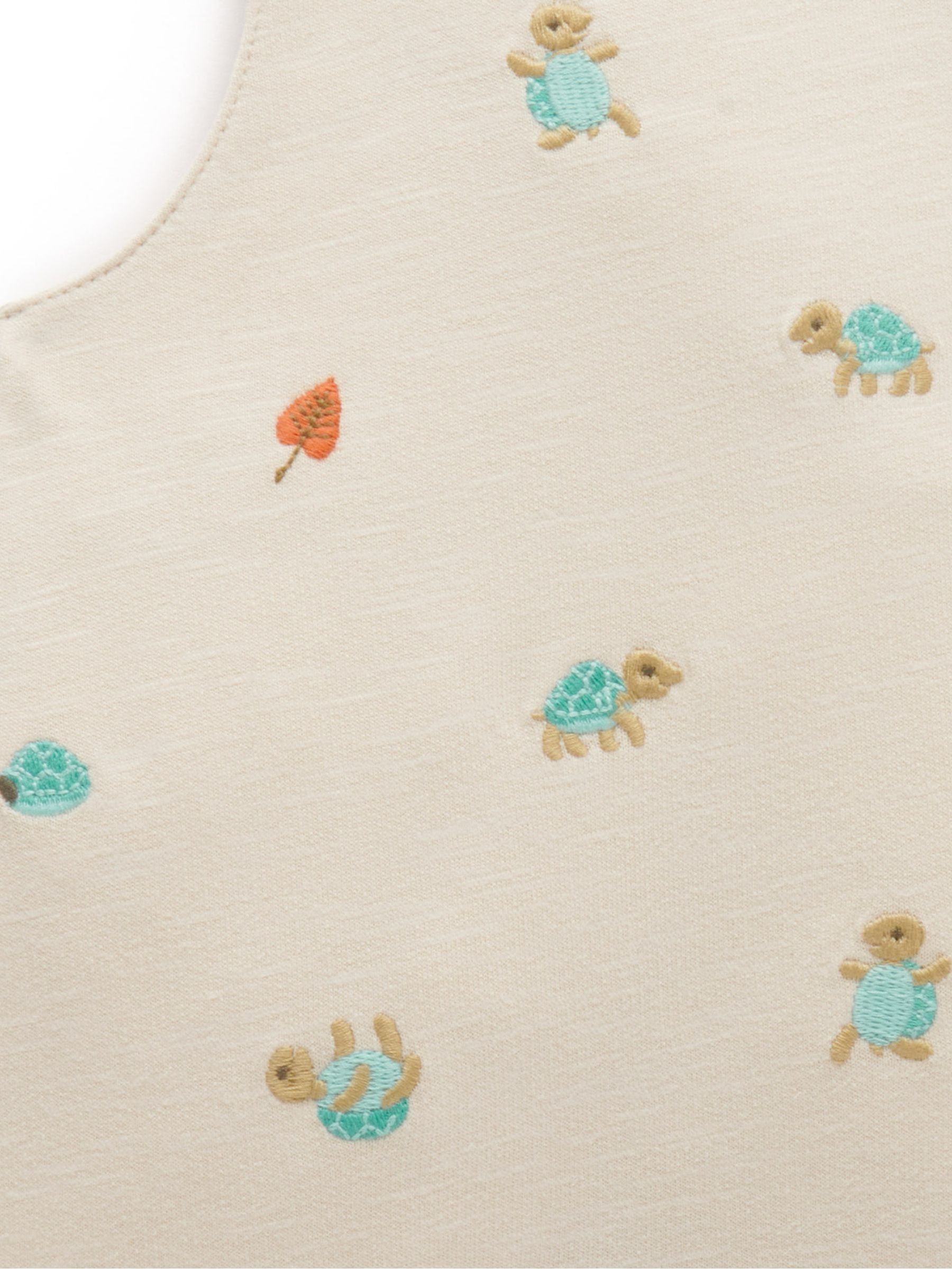 Purebaby geborduurde schildpad 100% katoenen tuinbroek