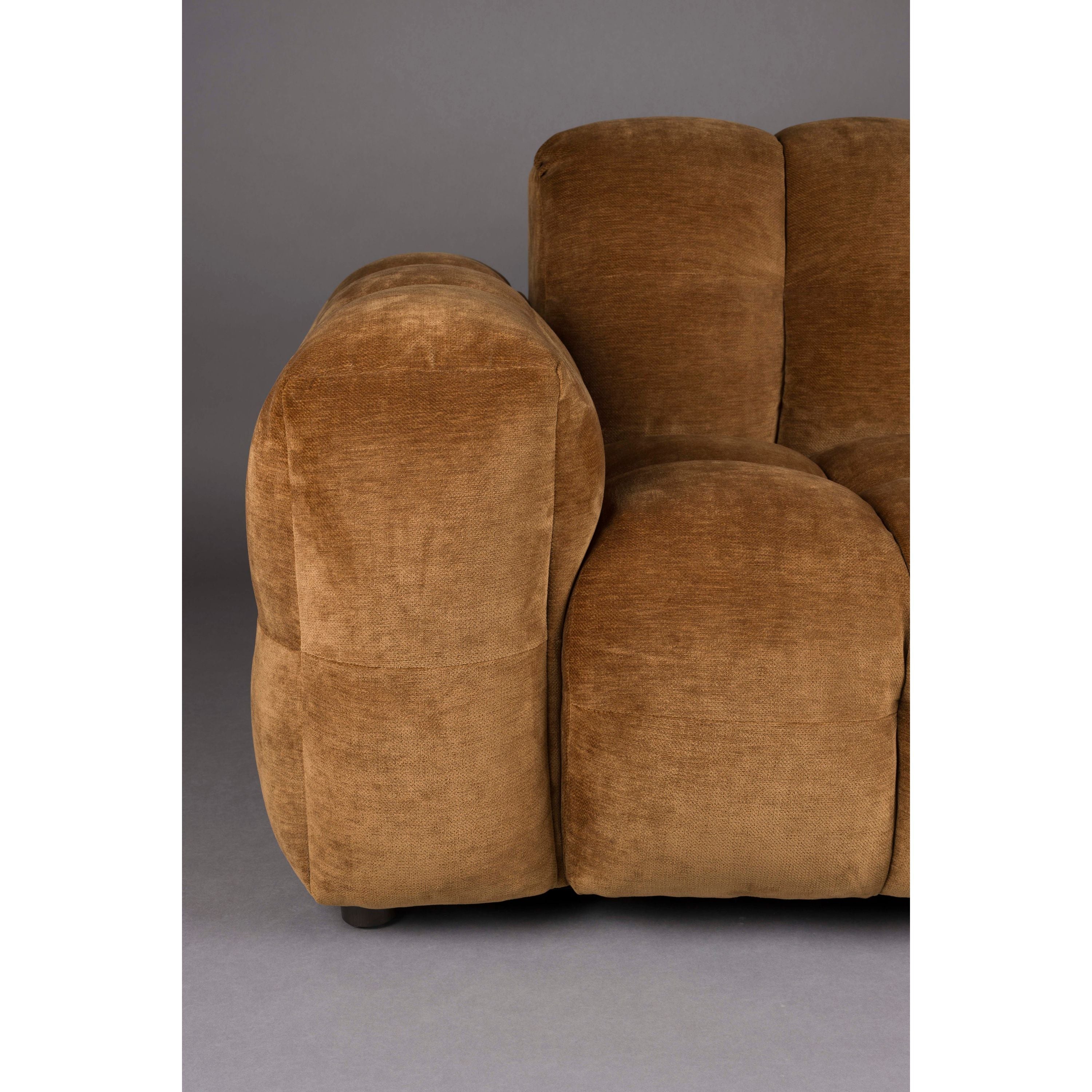 Dutchbone Hackman 3-zitsbank Velours Cognac Bruin