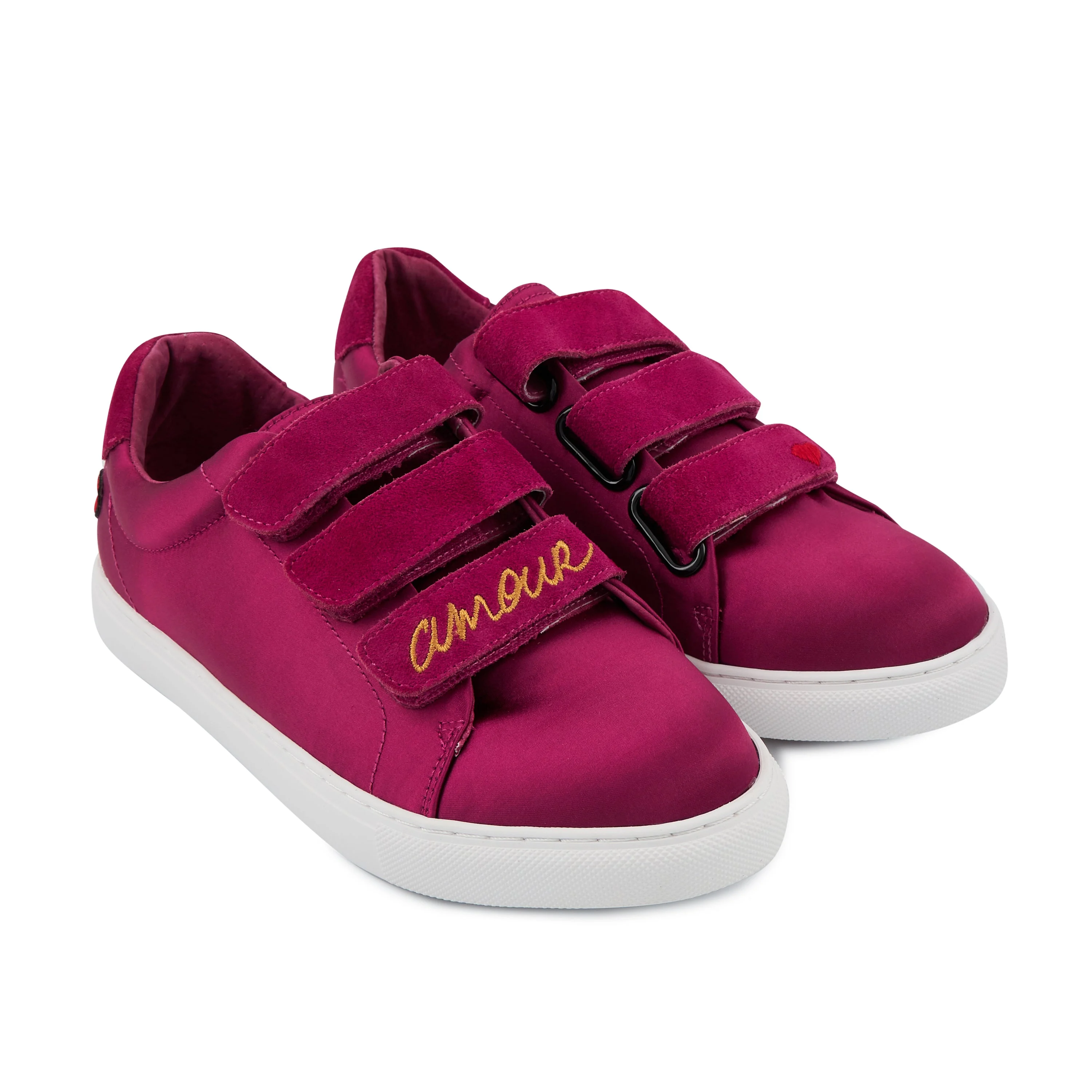 EDITH SATIN AMOUR FRAMBOISE - Sneakers en cuir | Rose