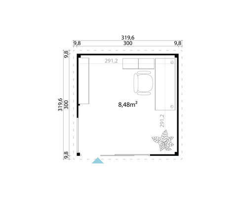 Outdoor Life Domeo 1 tuinhuis inclusief vloer, 319,6 x 319,6 cm, naturel