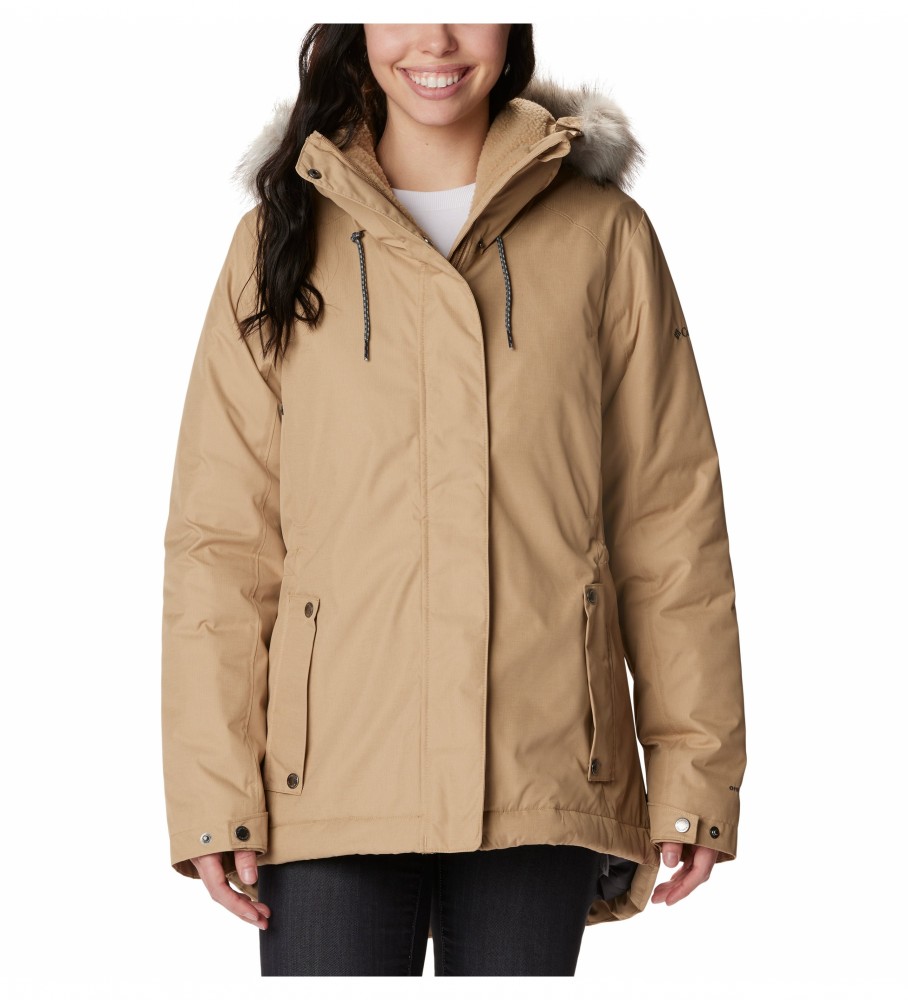 Jaqueta impermeável Columbia Parka Suttle Mountain II bege