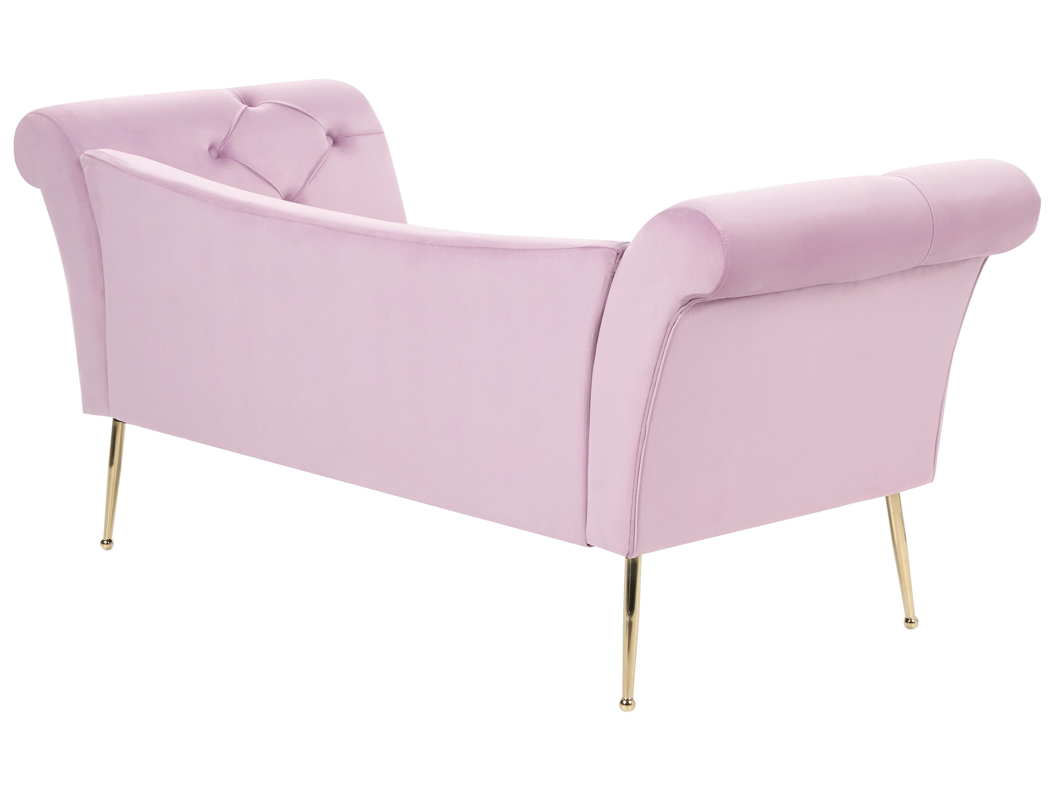 Chaise longue NANTILLY Fluweel Lichtviolet