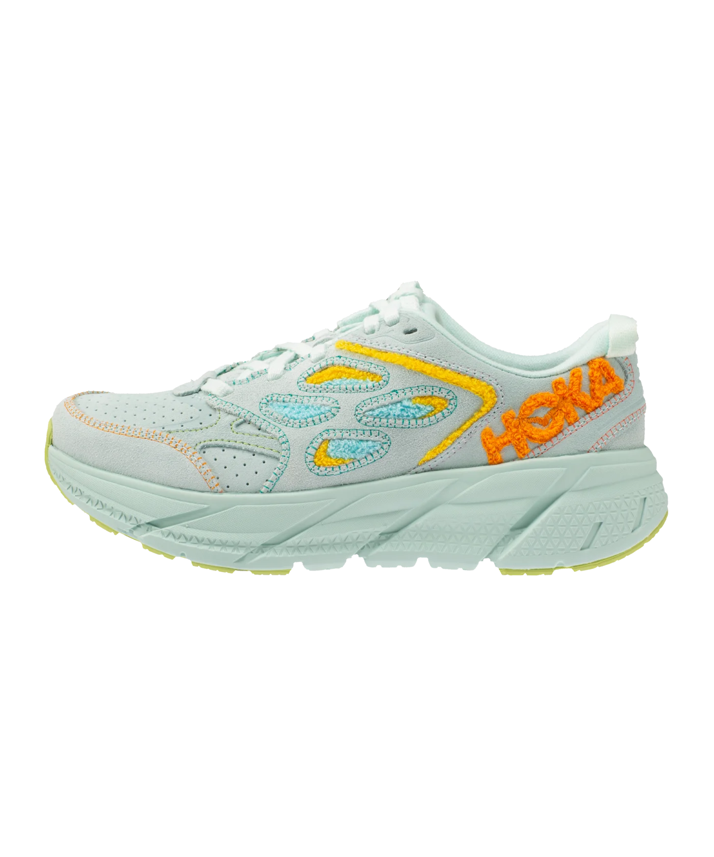 HOKA Clifton L Embroidery Blau Gelb