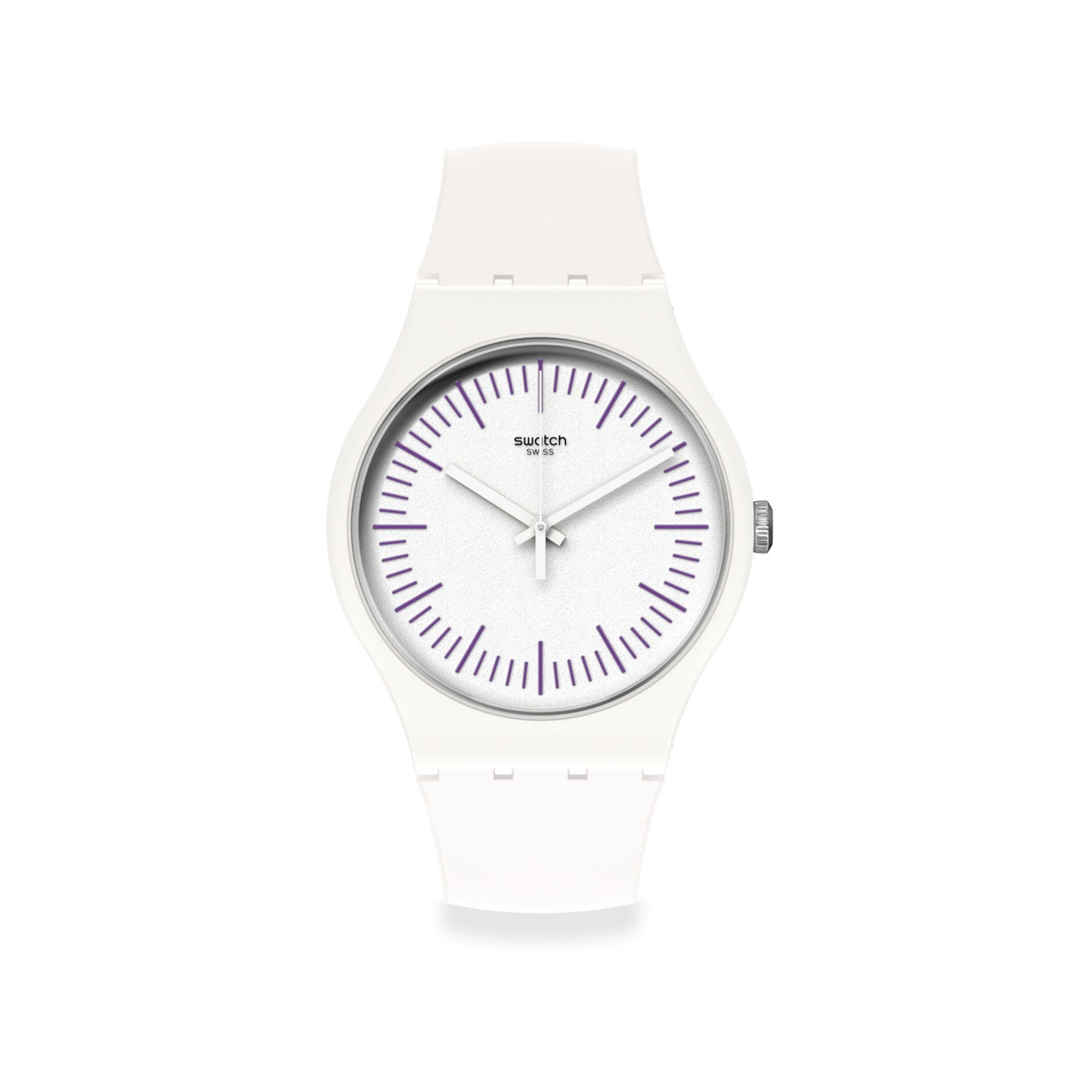 Montre Swatch mixte silicone blanc