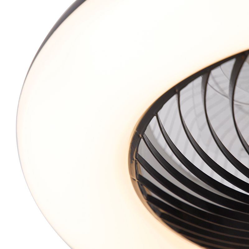 Plafondventilator zwart 55.5cm incl. LED dimbaar met afstandsbediening - Clima