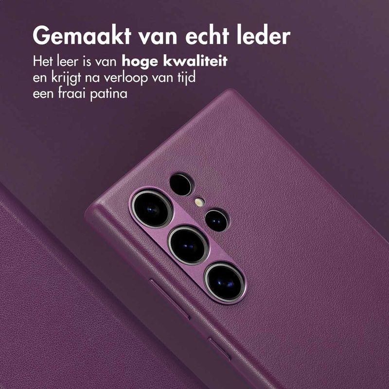 Accezz - Leather Bookcase 2-in-1 - Heath Purple - Voor Samsung Galaxy S24 Ultra