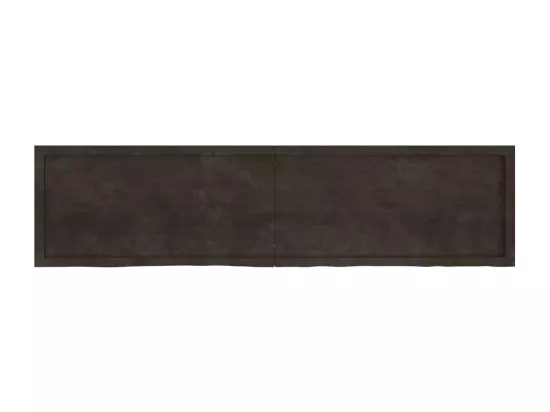 Comptoir de salle de bain marron foncé bois massif traité