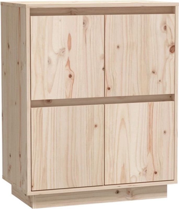 vidaXL - Dressoir - Massief Grenenhout - 4 Deuren - Zweefpoten
