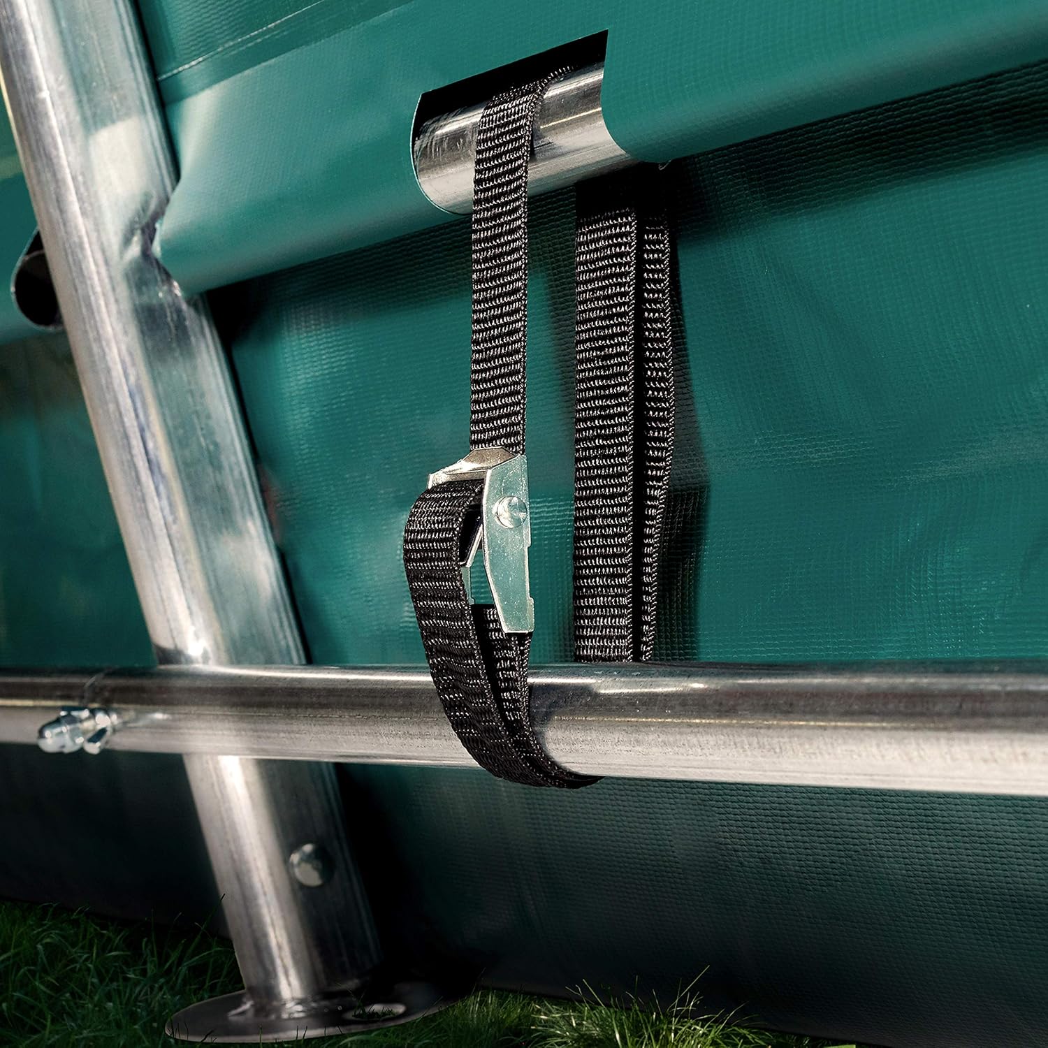TOOLPORT Robuster Weideunterstand 3,3x7,2 m wetterfeste PVC Plane 800N Unterstand Lagerzelt, für Beton, grün