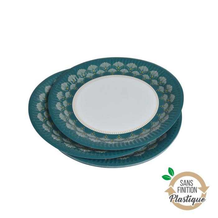 SET 10 ASSIETTES CARTON D.23CM FLORAL DAMASK