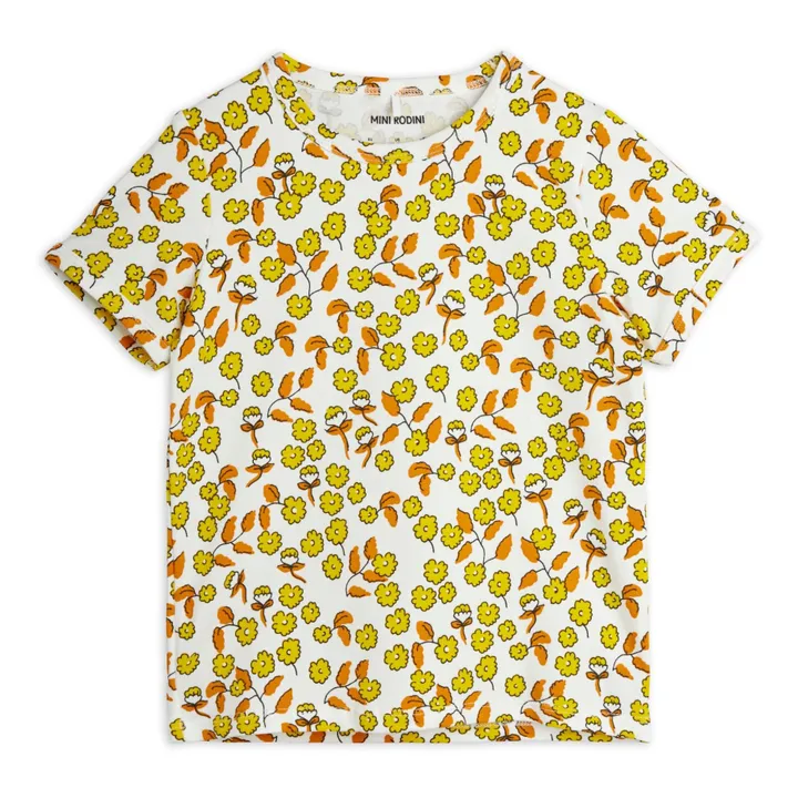 Mini Rodini T-Shirt Fleur Coton Bio | Ecru