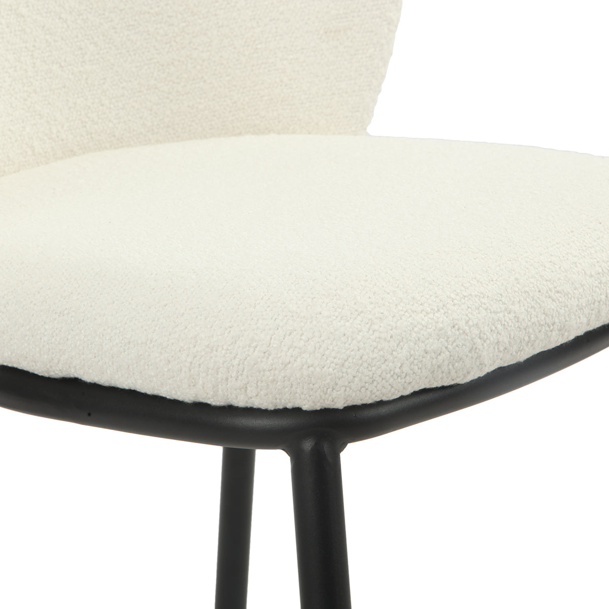 by fonQ Plush Eetkamerstoel - Bouclé - CrÃ¨me