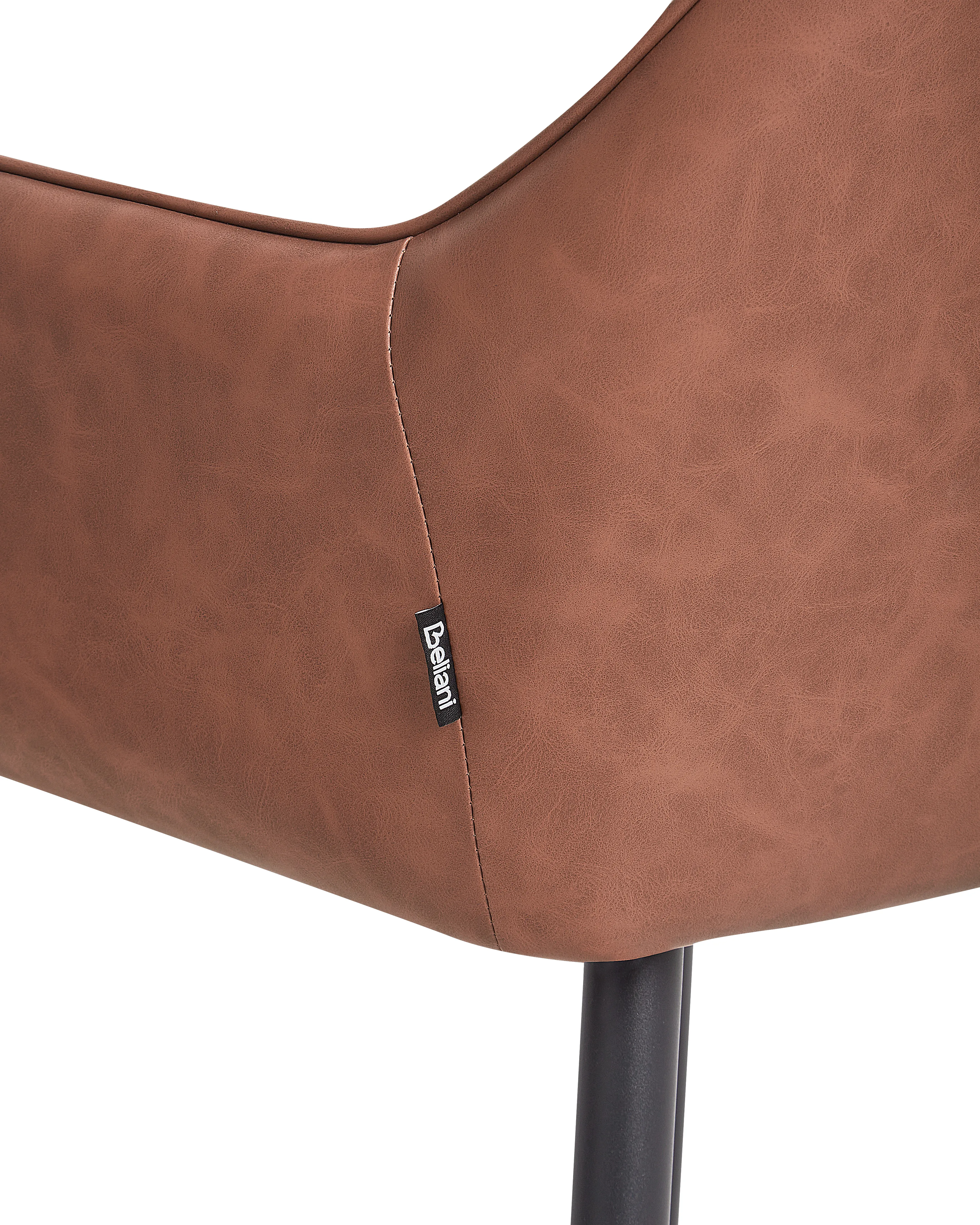 Set van 2 eetkamerstoelen WELLSTON Kunstleer Bruin