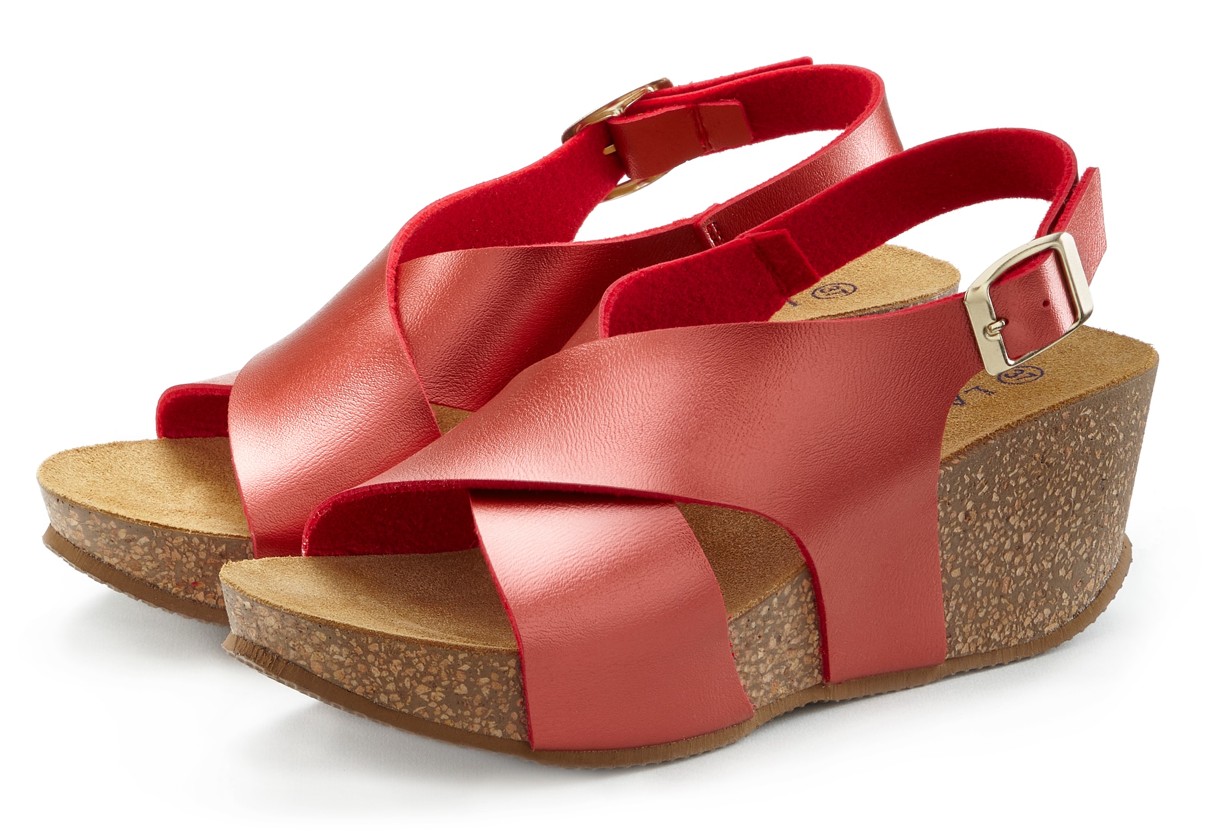 LASCANA Sandalette »Sommerschuh«  Sommerschuh mit Keilabsatz und Korkfussbett