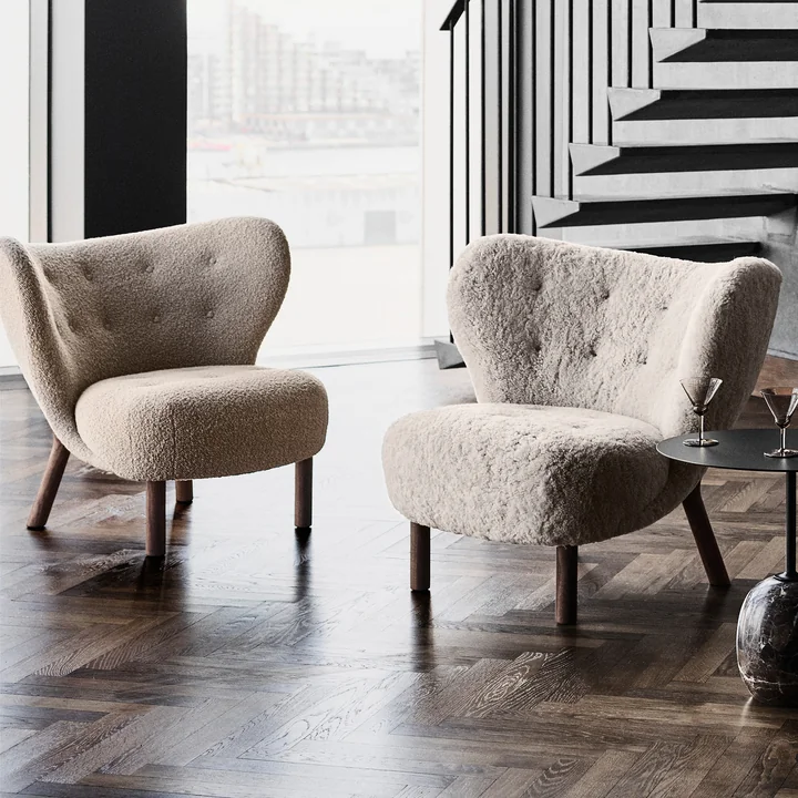 &Tradition - Little Petra VB1 Lounge Chair, Eiche geölt / Schaffell Moonlight