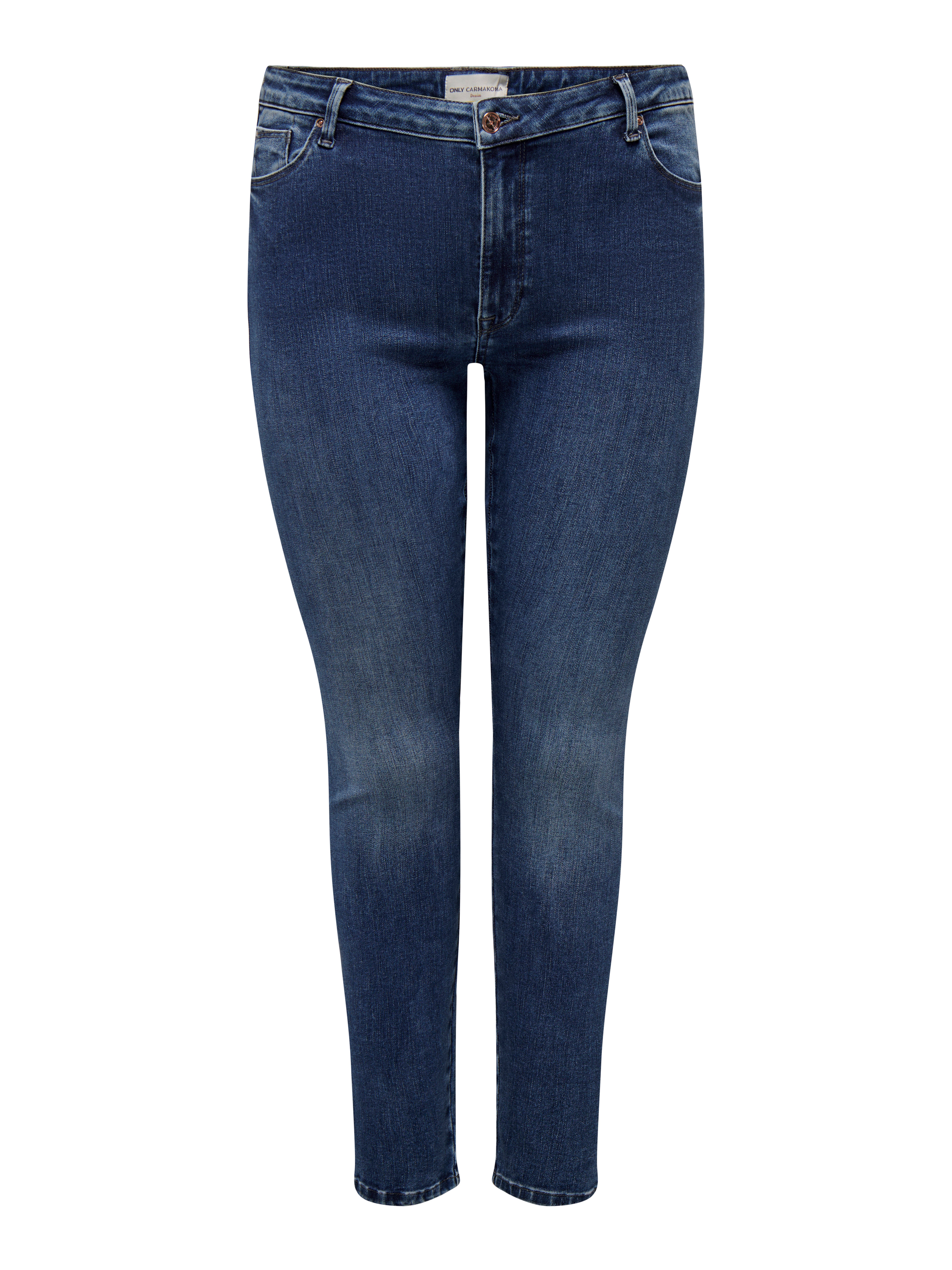 CARSHAPE Mittlere Taille Skinny Fit Jeans Dark Blue Denim