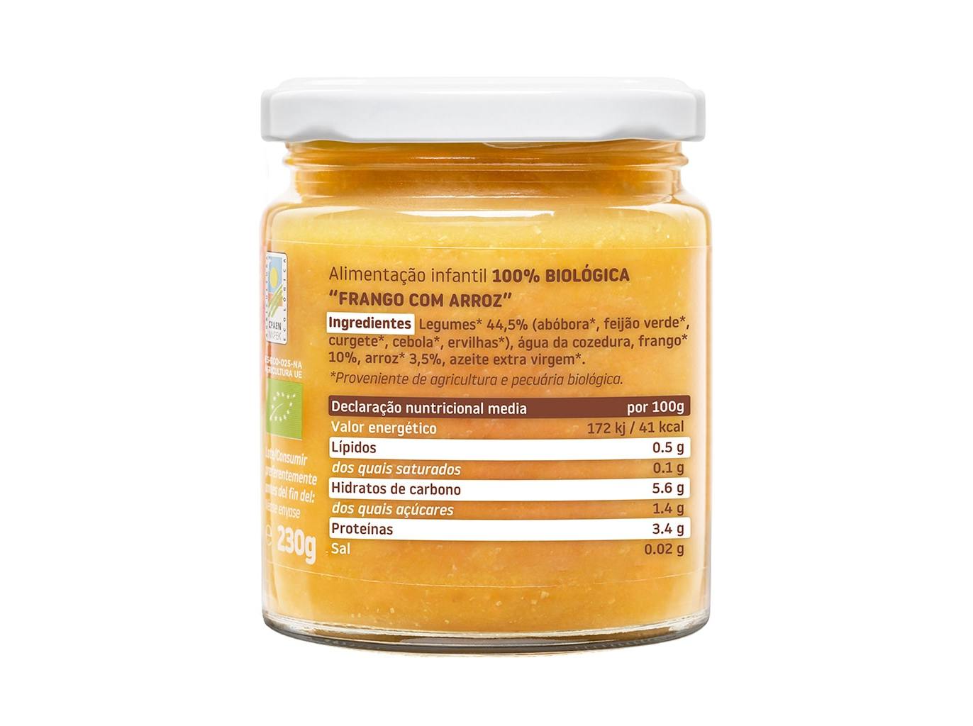 REFEIÇÕES SMILEAT BIO FRANGO COM ARROZ 230GR