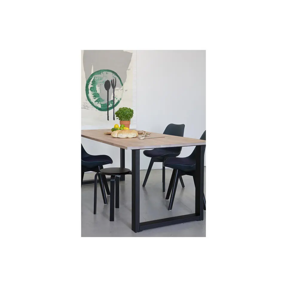 WOOOD Tablo U-Poot/Maastricht 1 Stuk - Metaal - Zwart - 72x79x10