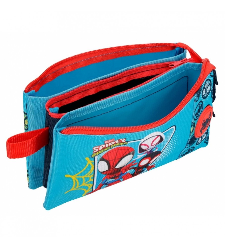Estojo para lápis Joumma Bags Spidey Team com três compartimentos, azul