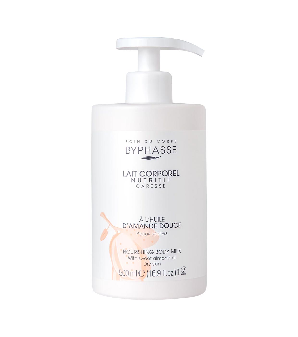 Byphasse - Leite corporal nutritivo com dispensador - Óleo de amêndoa doce