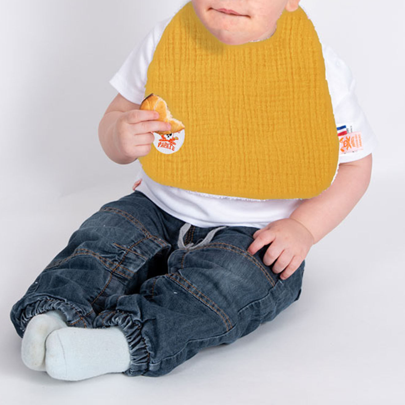 Papate Bavoir en Coton Bio honey - 20x25 cm