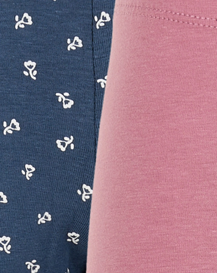 Leggings BASIC 2er-Pack in rosa/blau AOP