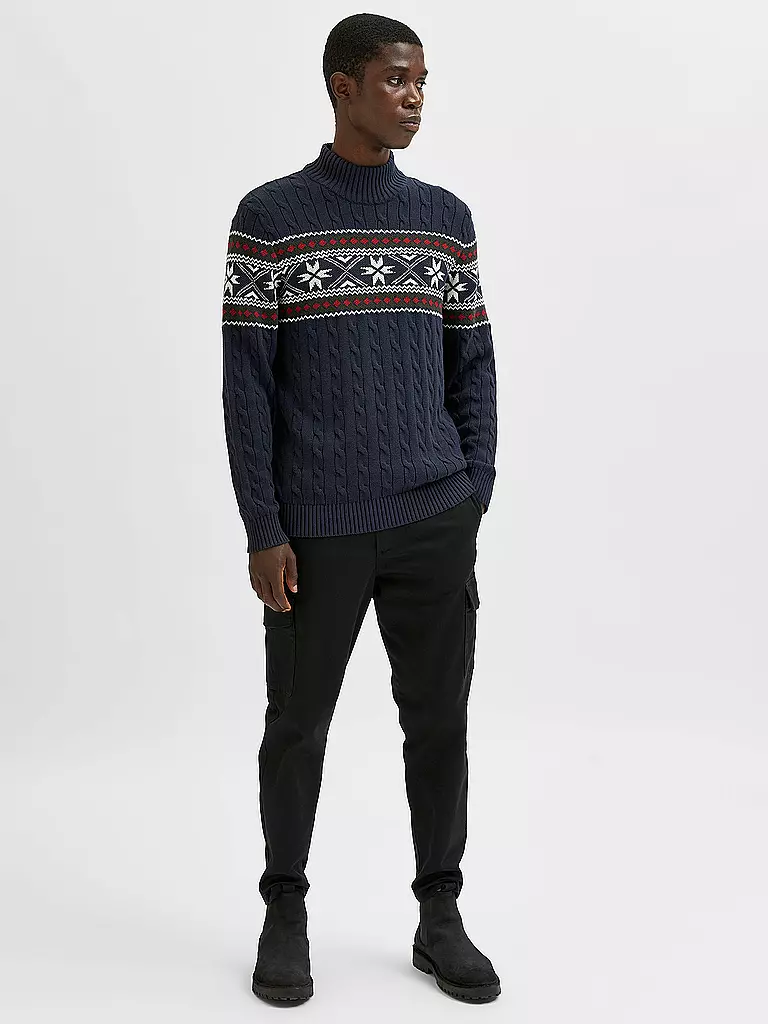 SELECTED Stehkragenpullover SLHFLAKE  blau