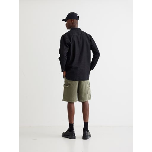 Woodbird Yuzo Linen Skjorte, Black, S