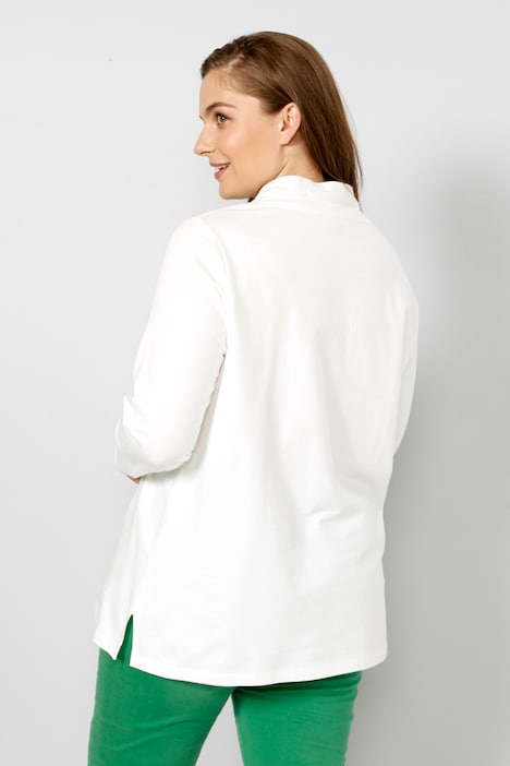 Sweatshirt, A-Line, Schrift-Motiv, Stehkragen, Langarm