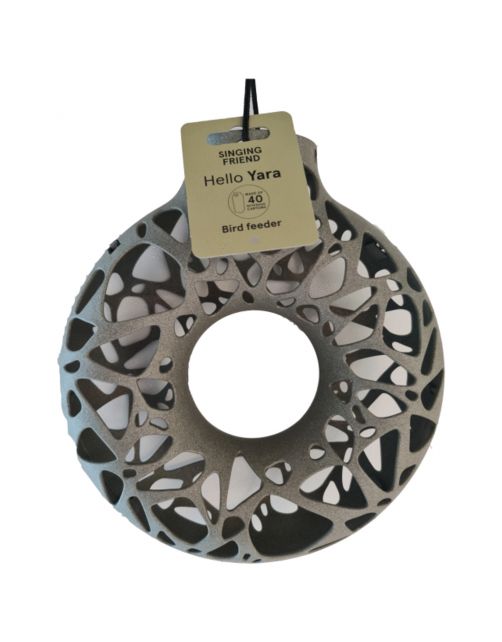 Singing Friend Yara Feeder 100% Recycled - Voersilo - 23x7.5x25 cm Antraciet