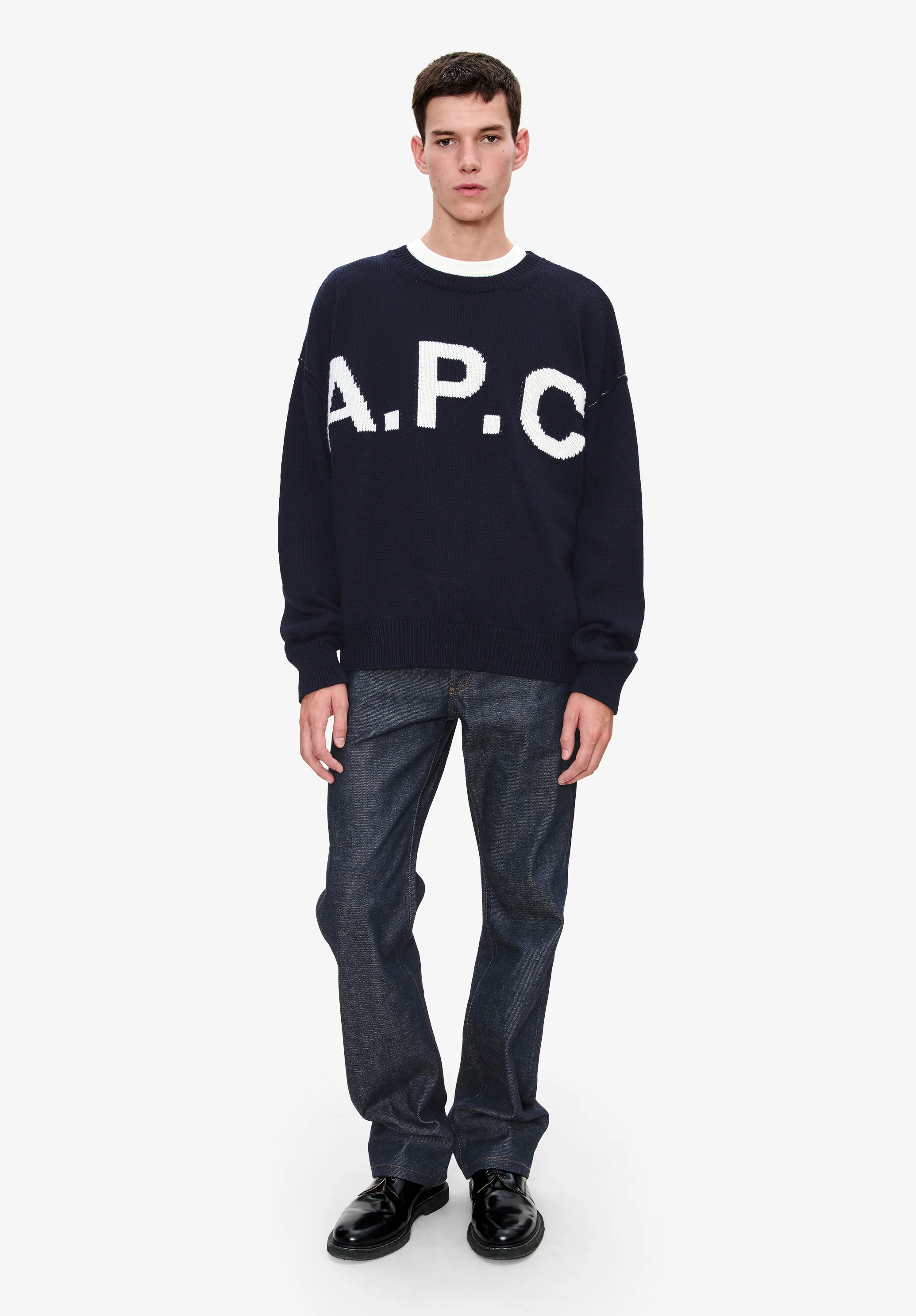 pull col rond - Dark navy