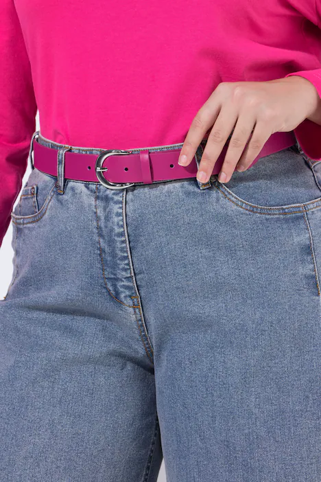 Ledergürtel, echtes Leder, Länge bis 155 cm, lila