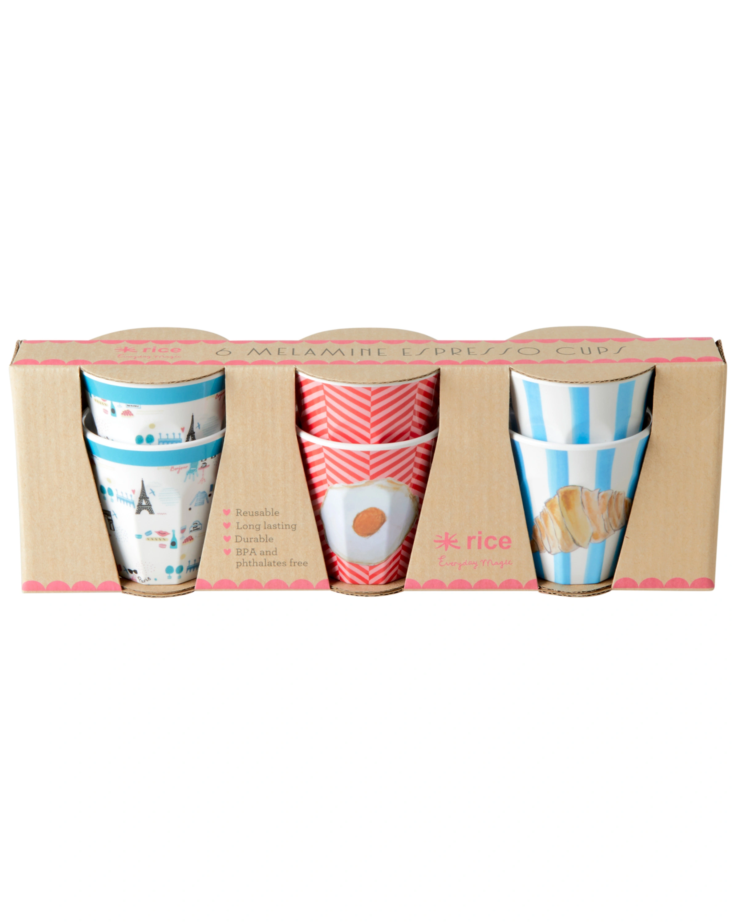 Melamin-Espressobecher BREAKFAST 6er-Pack in bunt