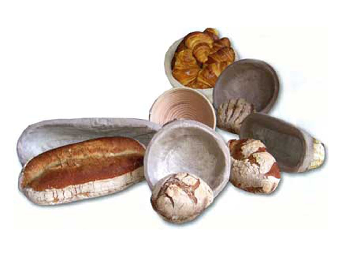 Banneton entoilé ovale et long - 27 x 10 cm