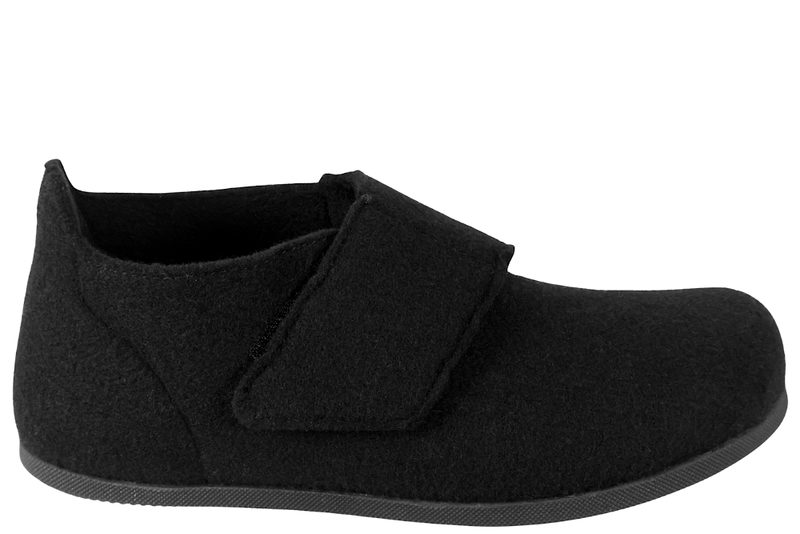 NEW FEET HJEMMESKO I SORT MELERET ULD