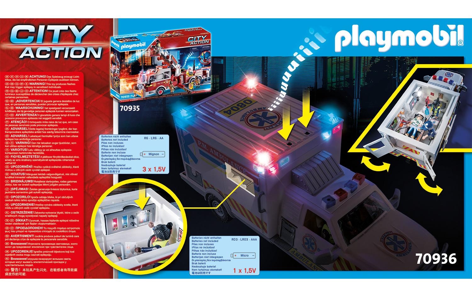 Playmobil® Spielbausteine »City Action Rettungs-Fahrzeug: US Ambulance 70936«