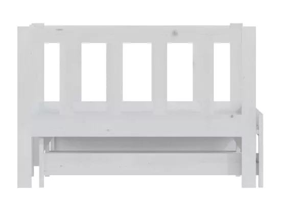 Lit coulissant Blanc 2x(90x200) cm Bois de pin massif